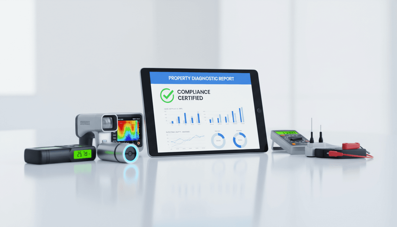 Outils de diagnostic et rapports de conformité immobilière sur tablette